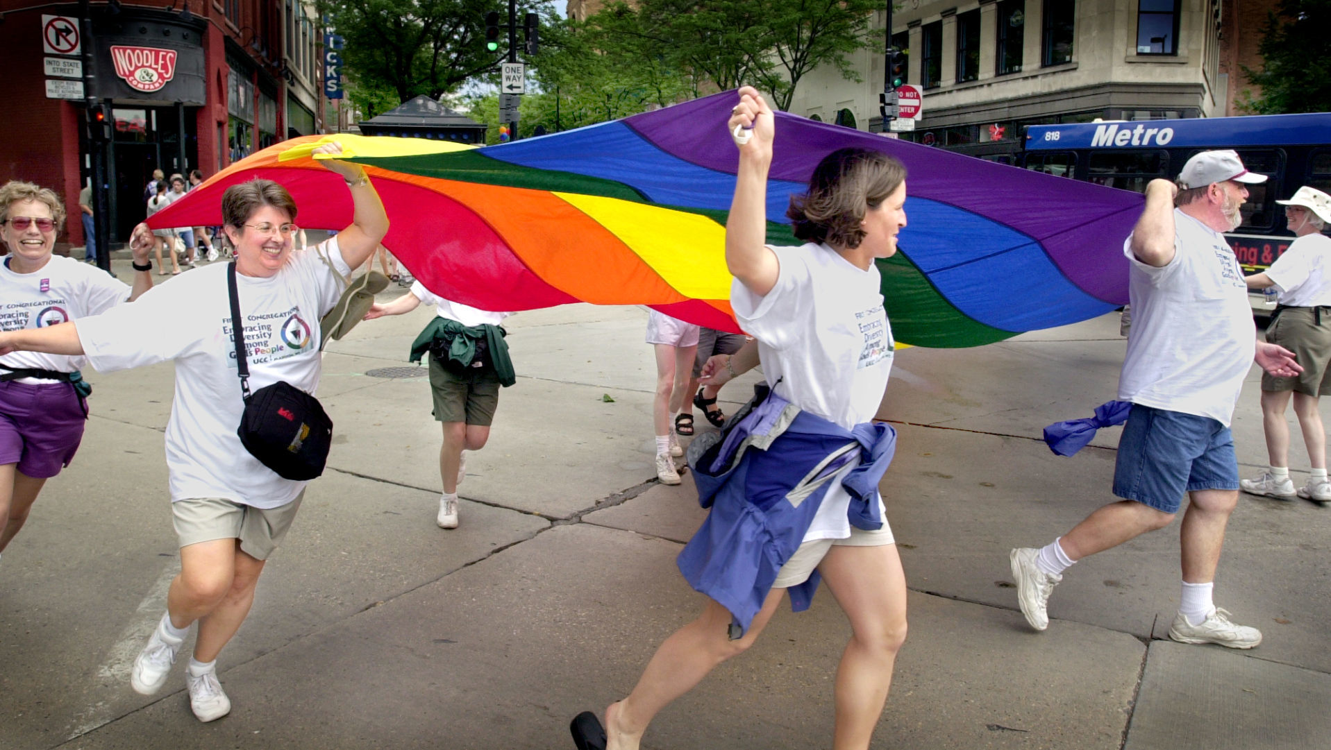 Rainbow banner, 2001